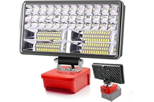 Akocire Compatible with Milwaukee M18 Battery Cordless Work Light, 90W 6000LM LED Flood Lights, 2 Brightness Battery Light with Low Voltage Protection,Job Site Lighting for Workshop Garage Camping