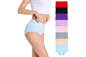 YOULEHE Women's High Waist Knickers Ladies Cotton Briefs Underwear Full Coverage Soft Breathable Panties Multipack