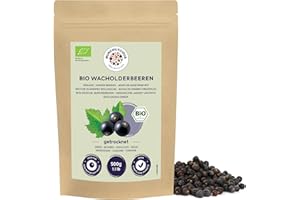 Bacche di ginepro essiccate BIO 500g di Munchilycious, bacche ginepro intero biologico, bacche di ginepro biologiche non zucheratte per cucinare e bere, naturalmente vegane