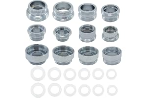 JVNZAM 001 Faucet Adapter Kit, Silver | Male Faucet Water Hose Adapter, Various Sizes