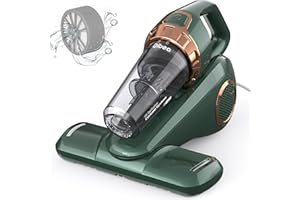 Dibea 15KPa Aspira acari per materassi, Aspirapolvere materassi, Aspiratore portatile battimaterasso, con sterilizzazione UV-C, Antibatterica, Rimuove Allergeni e Polvere, filtro HEPA(Verde)