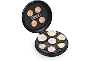 ÖGON -DESIGNS- Porte-Monnaie en Aluminium, Contient jusqu'à 20 Euros en Monnaie, 5 pièces par Compartiment, Accessoire de Rangement des pièces, modèle Euro monnayeur