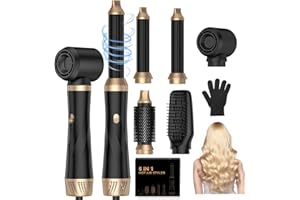 ‎UMIGA UMIGA 5 IN 1 Hairstyler 1000W, Air Brush Rundbürstenföhn, Lockenstab und Haarglätter, 3 Temperaturstufen für Volumen, Glätten, Locken und Blowout Styling