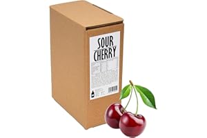 PRESSUICE Fresh Sour Tart Cherry Juice not from concentrate - 1 carton 3 liters NFC - Pressed Semi Sour Fruit Drink - No added Sugar - Natural Press for Cocktails Lemonades