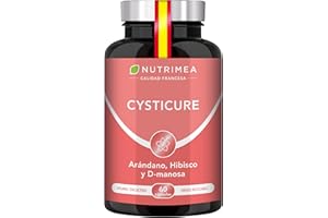 PLASTIMEA Arándanos Rojos D-Manosa, Cranberry cápsulas, Infecciones Urinarias, Cistitis Recurrentes, Para Veganos, Sin Gluten, Sin Lactosa, Sin Alérgenos, Sin OGM, Natural, Hombres y Mujeres, Fabricado Francia