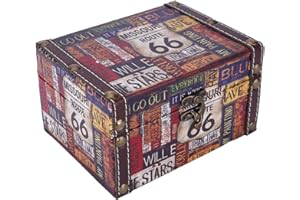 JENNGAOO Scatola Portaoggetti in Legno, Scatola Portaoggetti per Gioielli Vintage, Scrigno del Tesoro per La Ornamenti, Cassaforte in Legno, Idea Regalo Decorativa - 16 x 12,5 x 9cm