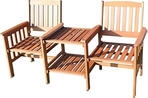 GARDEN MARKET PLACE Olive Grove Tropicana Hardwood 2 Seater Garden Bench -Tete a Tete- Love Seat