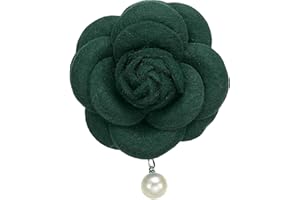 HEVIBK Camellia Blumenbroschen, Vintage Stoffblumenbroschen mit künstlichen Perlen, elegante florale Anstecknadeln für Damen, Hut, Kleid, Hemd, Krawatte, Corsage, Lila