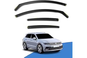 EdgeVisors Wind Deflectors | Fits: VW TIGUAN MK2 (2016-2023) 5 Door SUV 4pc Set | In-Channel Rain Guards for Wind, Rain & Sun Protection, Easy Installation - Tinted