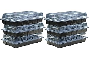 THOMPSON & MORGAN Seed Tray Propagator Kit 240 Cells, 40 Cells per Growing Seed Tray Clear Lids, Plant Germination, Windowsill Greenhouse & Garden, 3 Pack Seedling & Plugs Starter Plastic Grow Trays (6 Seed Trays)
