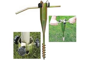 Sizi Ltd Heavy Duty Metal Ground Spike Soil Garden Socket Parasol Washing Clothes Line Stand Base Pole With Screw