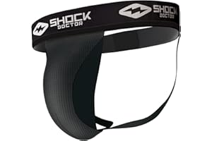 Shock Doctor unisex vuxen 220 atletisk suspensoar kärnstöd med koppficka, svart, X-Large