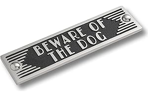 The Metal Foundry Beware Of The Dog Metal Door Sign. Art Deco Style Home Decor Accessories Door Or Wall Aluminium Plaque. Handmade In England.