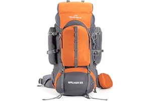 Tripole Walker 65 Litres Backpack | Internal Frame With Metal Rod | Rain Cover | Bottom Opening | Laptop Section, black, Backpack Backpacks