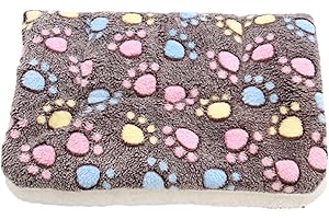 KKPW Gemütliche beruhigende Katzendecke, Katzendecken für Hauskatzen, Waschbare ultraweiche beruhigende Decke für Katzen und Hunde, Niedliche Pfotenabdruck-Decke