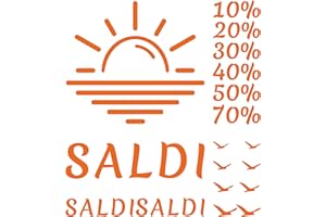 GESAR ART IN PROGRESS Gesar Vetrofania per Saldi Estivi su Vinile - Misure 140 X 50 cm - Vetrofanie Saldi Estivi - Vetrine Negozi - Stickers - Adesivi - Saldi (Arancione)