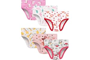 Blooven Mädchen Unterhosen Slips, Unterwäsche Reine Baumwolle 6er-Pack