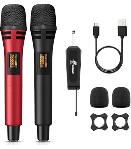 Kit Microfono Wireless Professionale UHF Con Trasmettitore E Ricevitore - Compatibile Con Microfoni Dinamici E A Condensatore