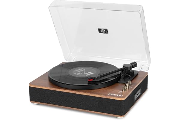 Fenton RP162 Platine Vinyle Bluetooth avec Haut-Parleurs Intégrés - Bois, Lecture 33, 45 et 78 Tours, Émetteur Bluetooth, Une Platine Idéale pour Décorer et Écouter Vos Vinyles