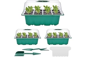 YUNSTK Mini szklarnia do uprawy roślin, 3 sztuki, skrzynka sadzonek, tace startowe, miski uprawa z pokrywką, zestaw 2 ziemie kokosowe