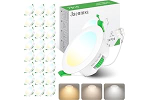 ‎JAENMSA Jaenmsa 24er Set Led Einbaustrahler 230v Dimmbar, 7W Flach 65-75mm Einbauø, Ip44 Led Spot, Deckenspots Warmweiß Neutralweiß Kaltweiß Ür Badezimmer, Küche, Wohnzimmer, Flur/Schlafzimmer