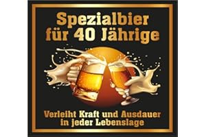 RAHMENLOS 3 St. Original Design: Selbstklebendes Bier-Flaschen-Etikett zum 40. Geburtstag.