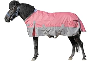 GALLOPOFF Mini Shetland Pony Foal Turnout Rug – Waterproof 1200D Lightweight 0g Rain Sheet for Miniature Horse Donkey and Section A (No Fill) Pink 3'9"