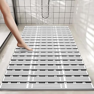 Alfombra De Baño Antideslizante 35x70cm - PVC Con Ventosas Fuertes, Diseño Conchas Y Estrellas | Segura Para Ducha Y Bañera