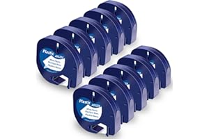 Markurlife Ruban Etiquette Compatible pour DYMO LetraTag Ruban Plastique 12mm x 4m 91201 S0721610 Blanc, Recharge Cartouche pour DYMO Etiqueteuse LetraTag LT-100H LT-100T LT-110T XR XM 2000 QX50