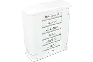 Kerpers® Pilulier Semainier | Hebdomadaire 7 Jours 1 Pièce | Matin, Midi, Soir, La Nuit - Grande Capacité, Plus Rangement | Boîte à Médicaments pour la Maison et les Voyages (1 Pièce Blanc)