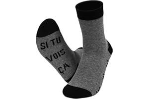 Pcuntslo Chaussettes Coton Humour Funny Socks, SI TU VOIS ÇA, APPORTE MOI Chaussettes Personnalisées Chaussettes Courtes Fantaisie Cadeaux Nouveauté pour Homme Femme