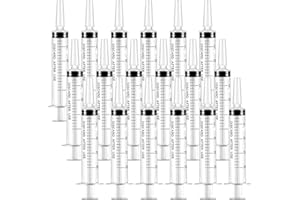 TAIXING 18 Stück Spritzen 20ml mit Deckel, Kunststoffspritze Ohne Nadel Sterile Spritzen, Einzeln Verpackte Flüssigkeitsspritze für Labor,Tierfütterung, Pflanzenbewässerung