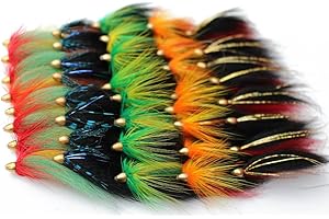 Tigofly 40 Stück/Los Cone Head Tube Fly 5 Muster Streamer Fly Lachsforelle Steelhead Fliegenfischen Fliegen Köder Set