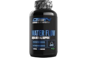 GEN GERMAN ELITE NUTRITION Water Flow Complejo - 180 cápsulas - Con ortiga, diente de león, té verde, alcachofa y arándano rojo - Fórmula vegetal sin pastillas diuréticas químicas - Vegano, de alta dosis