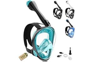 WENISUOW Snorkel Mask Adult Full Face Mask - CO₂ Safe Waterproof & Anti-Fog Diving Mask with Camera Holder - Diving Mask with Carry Bag & Ear Plugs