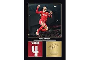 GENERIC Virgil Van Diyk Liverpool Gift Signed A4 Print Display Unframed Liverpool Gifts For Boys Digitally Reproduced Signature Liverpool Gifts For Men LFC