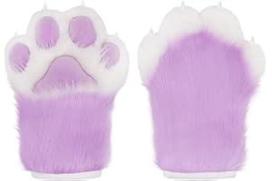 ZFKJERS Cosplay Animal Extended Fluffy Plastic Claws for Cat Fursuit Paws Gloves Adults Costume Accessories Set