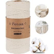 Fil De Coton Naturel Posan Pour Macramé - 4mm X 200m - Sans Produits Chimiques