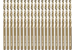 SALI Cobalt Drill Bit Set 20Pcs 3.2mm M35 High Speed Steel Jobber Drill Bit Kit (HSS) Twist Drill Bits for Hardened Metal, Stainless Steel, Cast Iron, Wood and Plastic, with Index Storage Case