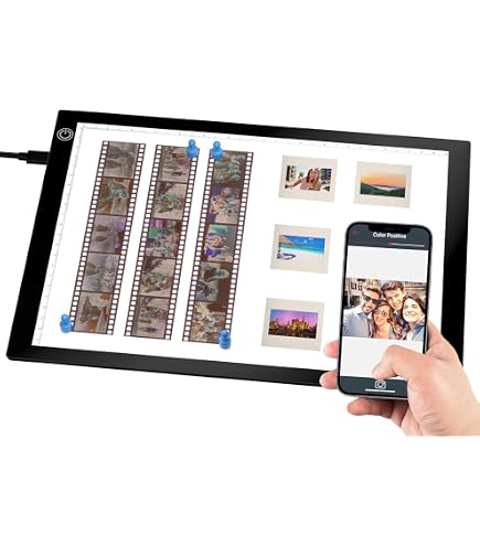 Scanner Per Diapositive A4 Ultra Sottile Con Luce LED Regolabile – Compatibile Con SlideScan E FilmBox