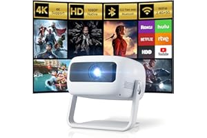 [360°Adjustable Stand] Mini Projector with WiFi and Bluetooth: Electric Focus & Auto Keystone 1080p Supported, 15000L,Phone Projector - 2025 Upgraded Visulapex Portable Home Theater