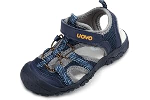UOVO Boys Sandals Closed Toe Outdoor Sandals Trekking Hiking Sandals Athletic Summer Shoes Size 7 Toddler to 5 Big Kids