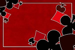 MTJ - Tapis de Belote - Ornament Card - Jersey Néoprène - 60x40cm - Fabrication française (Rouge)