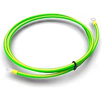 As-Schwabe Erdungskabel 3 M – 16 Mm², Gelb/grün, Mit Ringösen A8 & A10, Für Baustelle & Außenbereich
