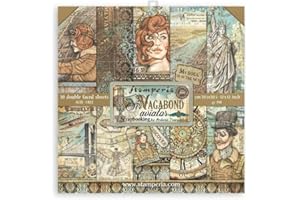 Stamperia International SBBL112 - Blocco per scrapbooking, motivo: Sir Vagabond, Aviator, colore bianco, OSFA