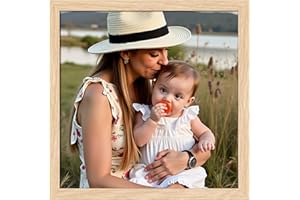 Ditwis Marco 20x20 cm Color Madera, Marco Cuadrado Adecuado para Fotos e Imágenes, Visualización Horizontal o Vertical en Pared o Mesa