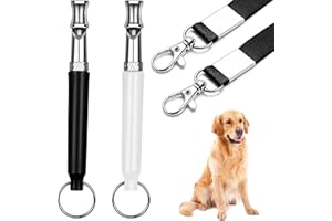 WOOXDYUK 2 szt. gwizdek dla psa, gwizdek ultrasoniczny, aby zatrzymać szczekanie sąsiadów, profesjonalne regulowane ciche narzędzia treningowe dla psów z czarnym paskiem