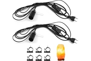 LongZYU 2 Pezzi Cavo per Lampada di Sale Nero Lampada Presa UE con Interruttore e Cavo di Alimentazione 3,5 m E14 Portalampada Adatto alla Camera da Letto della Cucina del Soggiorno