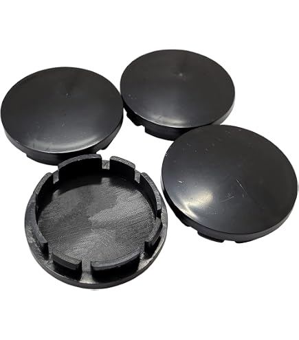 Audi 4M8071006A Dynamic Hub Caps (Pack of 4) Black/Silver 20.6 x