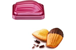 Tefal Creabake 3 moules à madeleines 8,3x6,5 cm Revêtement antiadhésif, Cuisson parfaite, Démoulage facile, Interchangeables, Empilables, Recettes créatives et savoureuses salées et sucrées J3079904